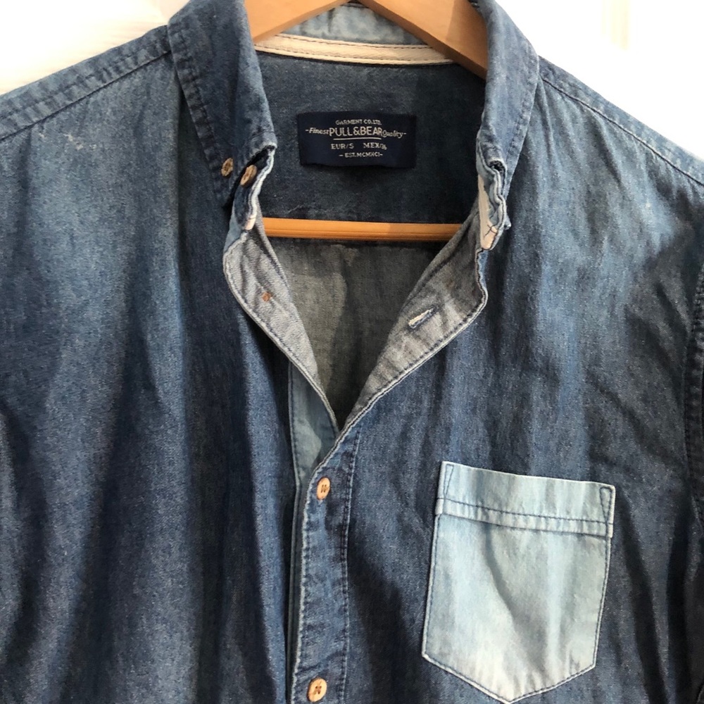 Euc - Pull & Bear Jean Button Down - image 3